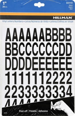 1" BLK Numb/Letter Set