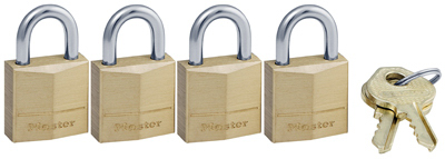 4PK 3/4" BRS Padlock