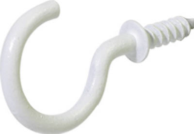 6PK 7/8" WHT Cup Hook