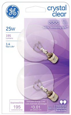 GE2PK 25W 2" Globe Bulb
