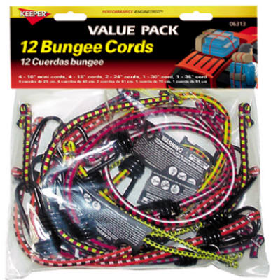 12PC Bungee Cord ASSTD