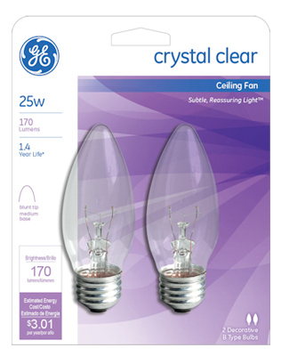 GE2PK 25W CLR Fan Bulb