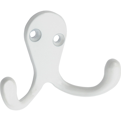 2PK WHT DBL Cloth Hook