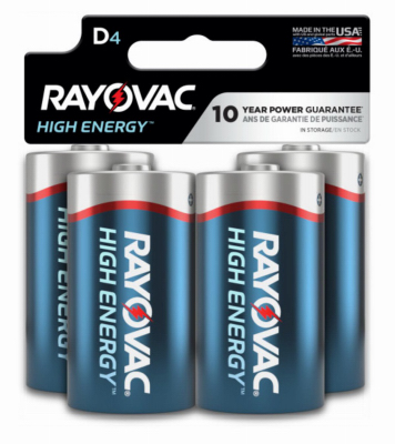 Rayo 4PK D Alk Battery