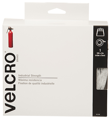 2"x15' WHT Indus Velcro