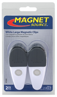 2PK LG WHT Magnet Clips