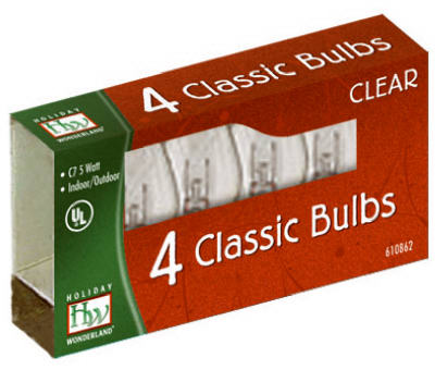 HW 4PK C7 CLR Bulb