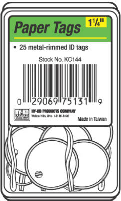 25PK 1-1/4 WHT Tag/Ring