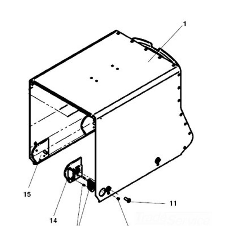 B&W Monitor/VCR Housing Assembly - Durable, Compact Design for Secure Storage
