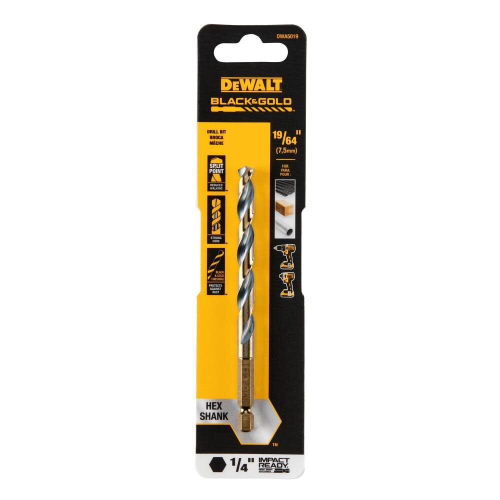 19/64" BLK/GLD IR Bit, 3/Pack
