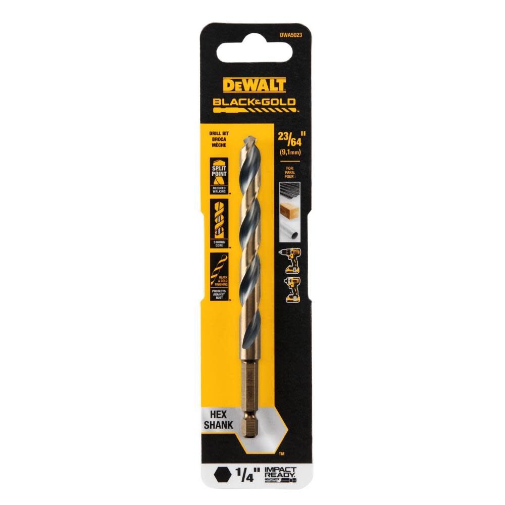 23/64" BLK/GLD IR Bit, 3/Pack