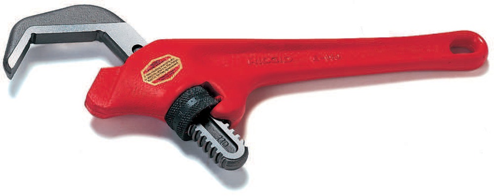 E-110 9.5" Hex Pipe Wrench, 1-1/8" to 2-5/8" Capacity, Extra-Wide Opening for Tight Spaces