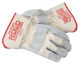 Leather Drain Cleaning Gloves - Durable Protection for RIDGID Tools Users