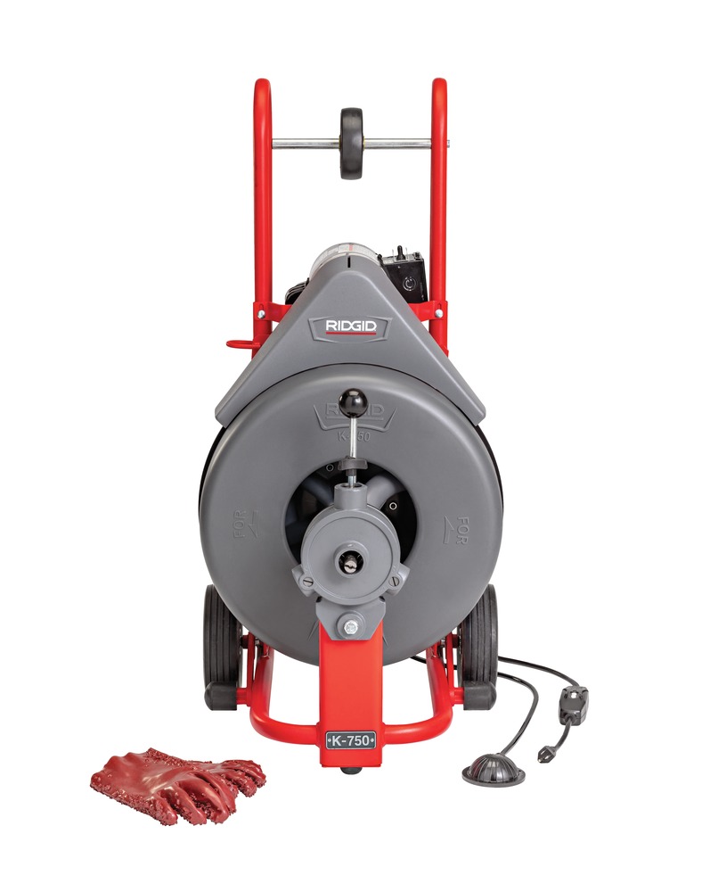 K-750 Drum Machine with AutoFeed, Tool Set, Gloves, 100' x 3/4" Cable - Powerful & Portable