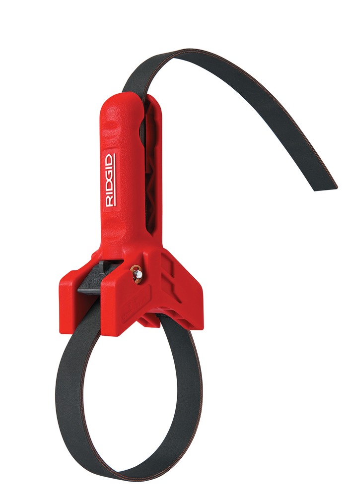 Strap Wrench for 3" to 8" Pipes, 5" Handle, Nonsparking Plastic, 31" Strap Length