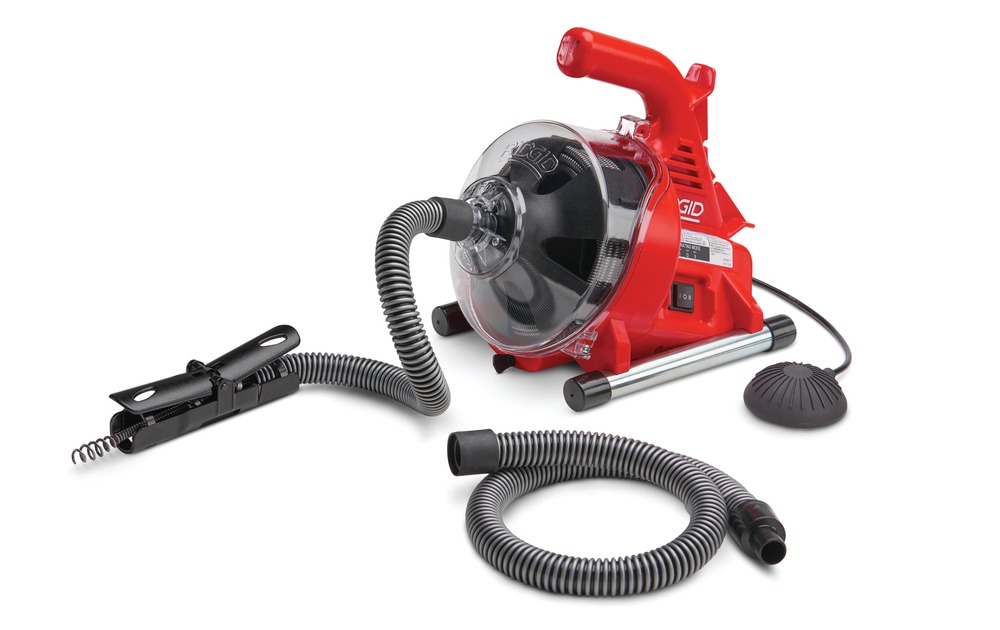 K-30 Auto-Clean Drain Cleaning Machine, 30' x 1/4" Cable, 3/4" to 1-1/2" Line Capacity
