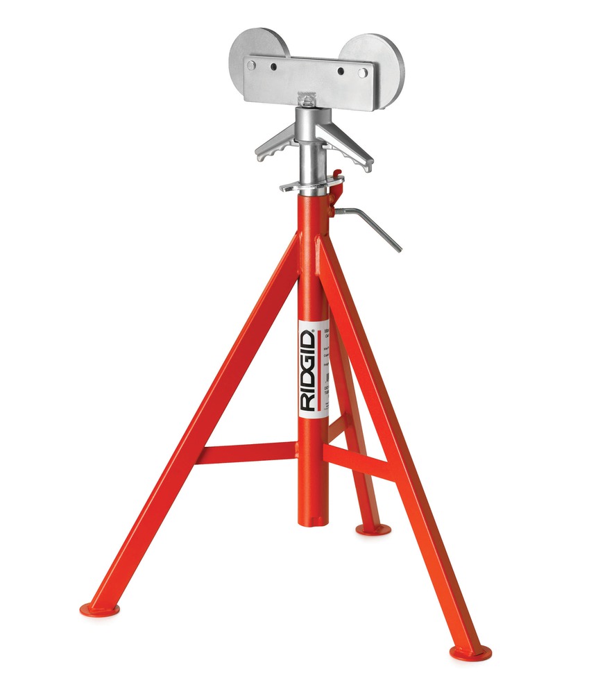 RJ-99 Roller Head Pipe Stand, 12" Capacity, Adjustable 32"-55" Height for Stability