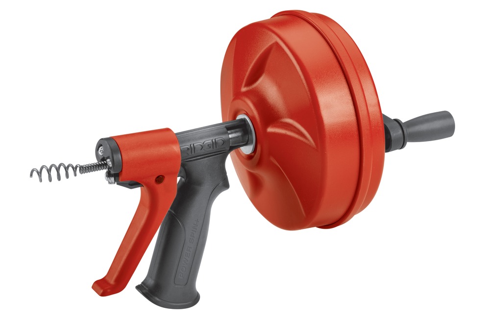 PowerSpin+ Drain Auger with 24ft Kink-Resistant Cable & AUTOFEED Trigger for Easy Unclogging