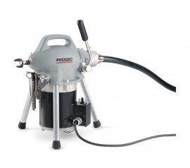 K50 Portable Drain Cleaning Machine, 1/6 HP, 3 Cable Sizes, GFCI, Reversible, 400 RPM