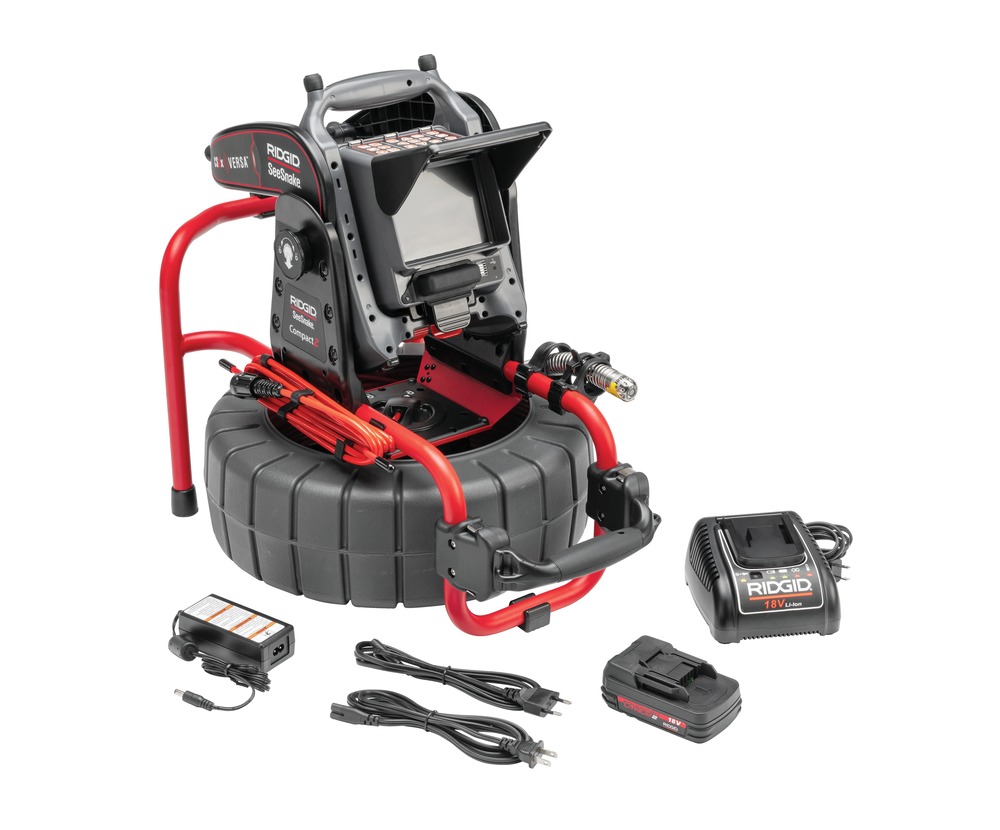 Compact Underground Inspection Camera System with 131ft Cable, HDR Imaging & Self-Leveling Feature