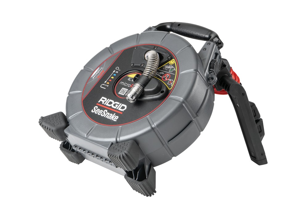 100ft Pipe Inspection Camera Reel with LED, Auto-Image Flip, and 328ft Water Resistance