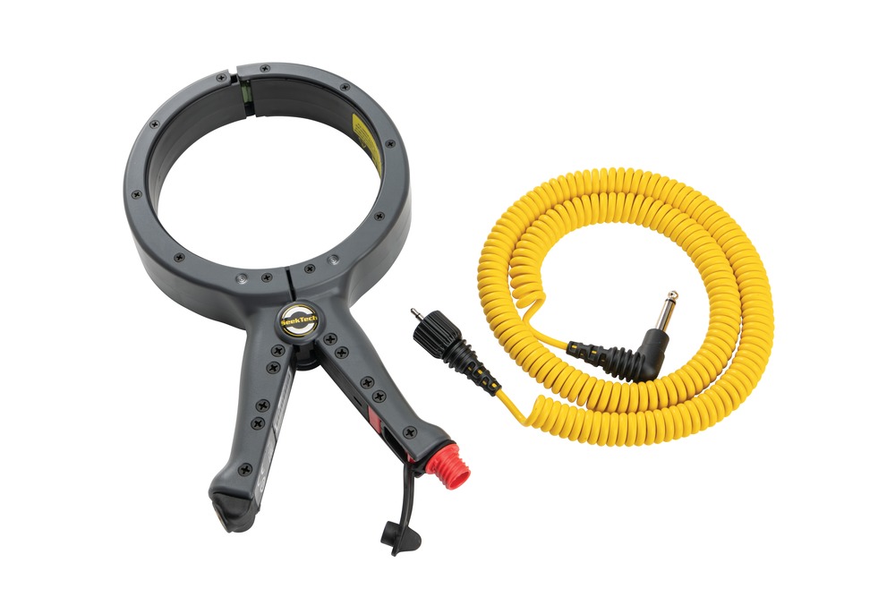 Inductive Signal Clamp - Ergonomic, 4.7" Dia, 2.5ft Cord, for Underground Utility Locating