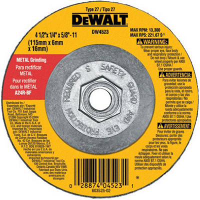 4-1/2x1/4x5/8"-11 Wheel, 25/Pack