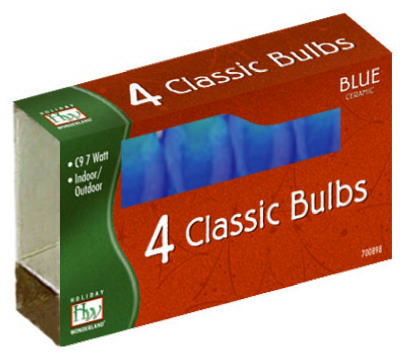HW 4PK C9 BLU Cera Bulb