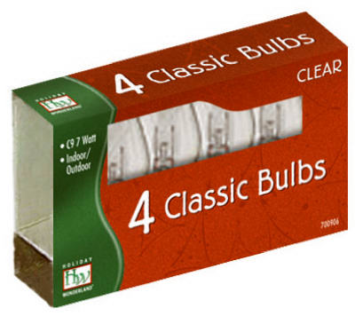 HW 4PK C9 CLR Repl Bulb