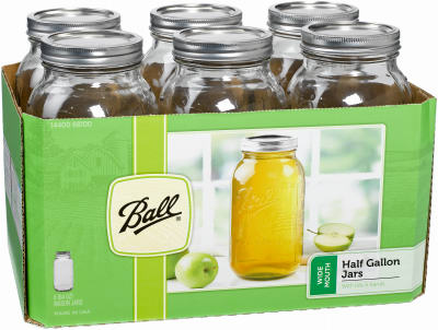Ball 6PK 1/2GAL W/M Jar