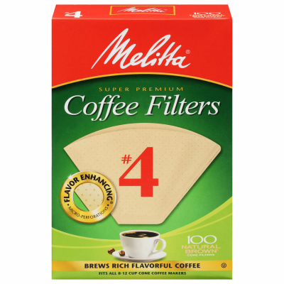 100CT#4 BRN Cone Filter