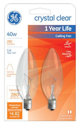 GE2PK 40W Ceil Fan Bulb