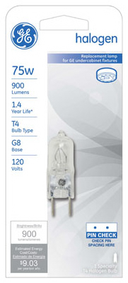 GE 75W QTZ Halo Lamp
