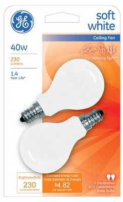 GE2PK 40W WHT Fan Bulb