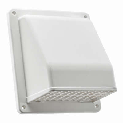 6"GRY RND Plas Wall Cap