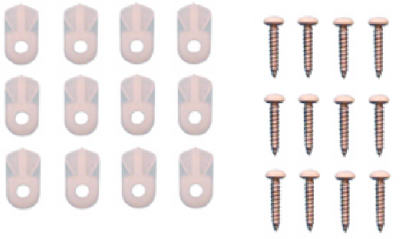 12PK WHT Plas Scr Clip