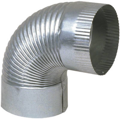 6" 24GA Galv Corr Elbow
