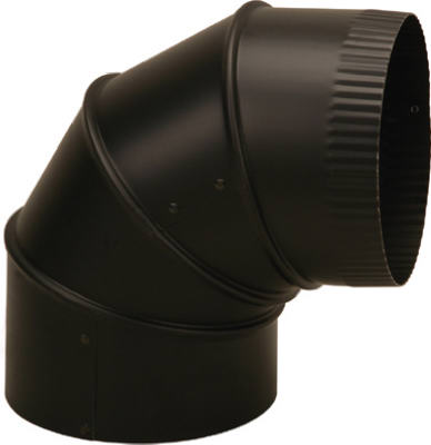 4" 28GA BLK ADJ Elbow