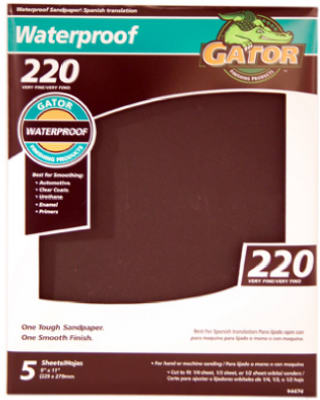 5PK 9x11 220G Sandpaper