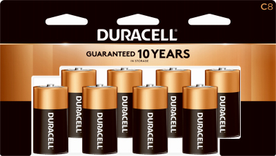 Duracell Alkaline Batteries, C, 8/Pack