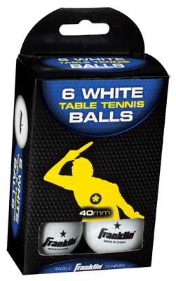 6PK WHT TabTennis Ball