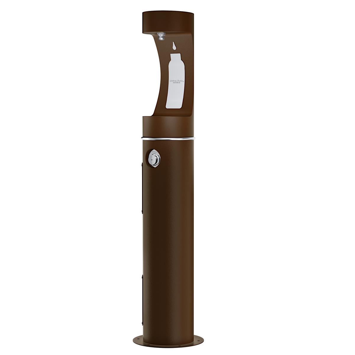 Halsey Taylor Endura II Outdoor HydroBoost Bottle Filling Station Pedestal Non-Filtered Non-Refrigerated Brown