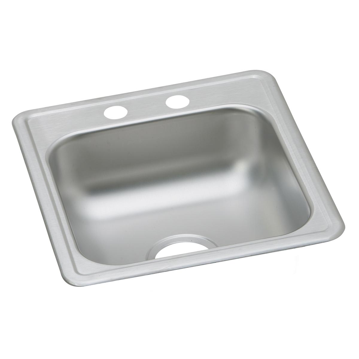 Dayton Stainless Steel 17" x 19" x 6-1/8", 2-Hole Single Bowl Drop-in Bar Sink