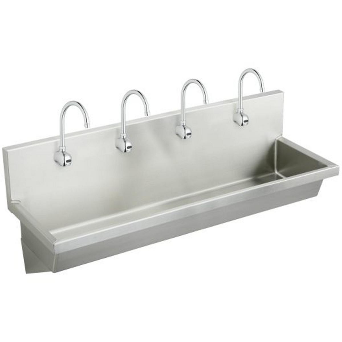 Stainless Steel 96" x 20" x 8", Wall Hung Multiple Station Hand Wash Sink Kit