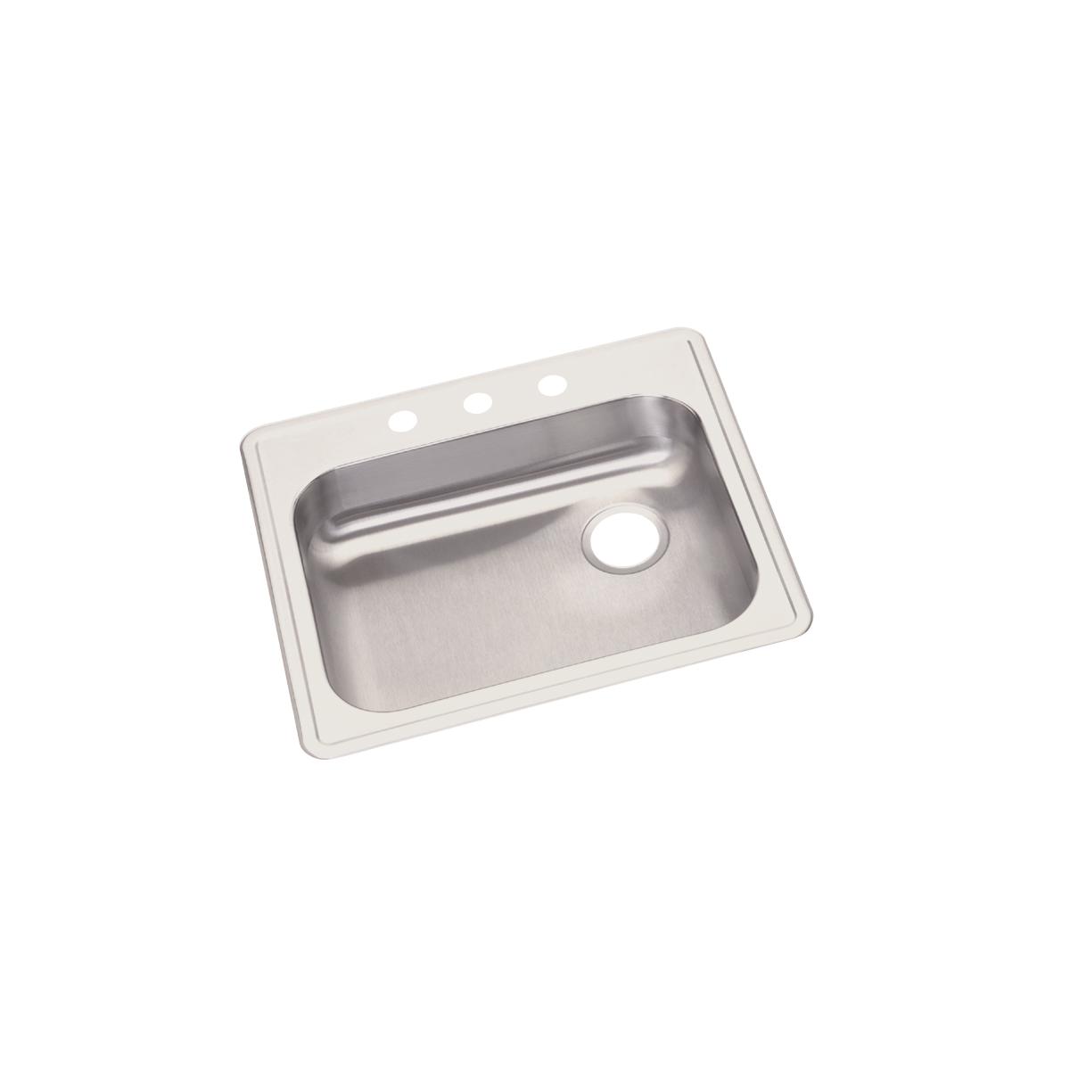 Stainless Steel 25" x 22" x 5-3/8" Single Bowl Drop-in Sink with Straight Sidewalls