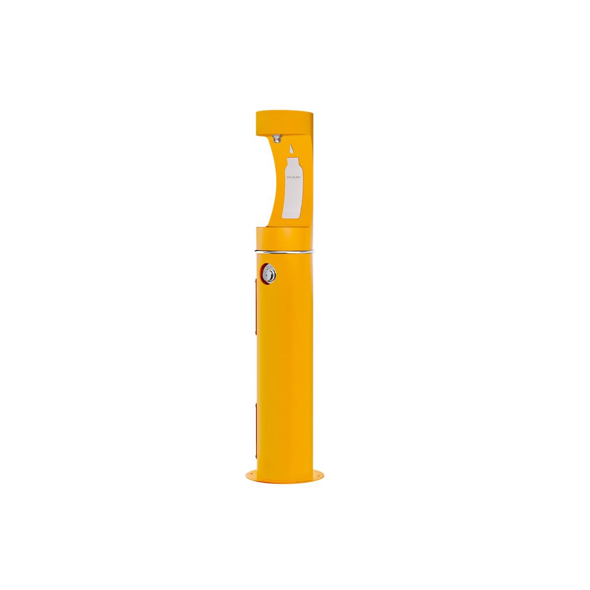 Elkay Outdoor ezH2O Bottle Filling Station Pedestal, Non-Filtered Non-Refrigerated Freeze Resistant Yellow