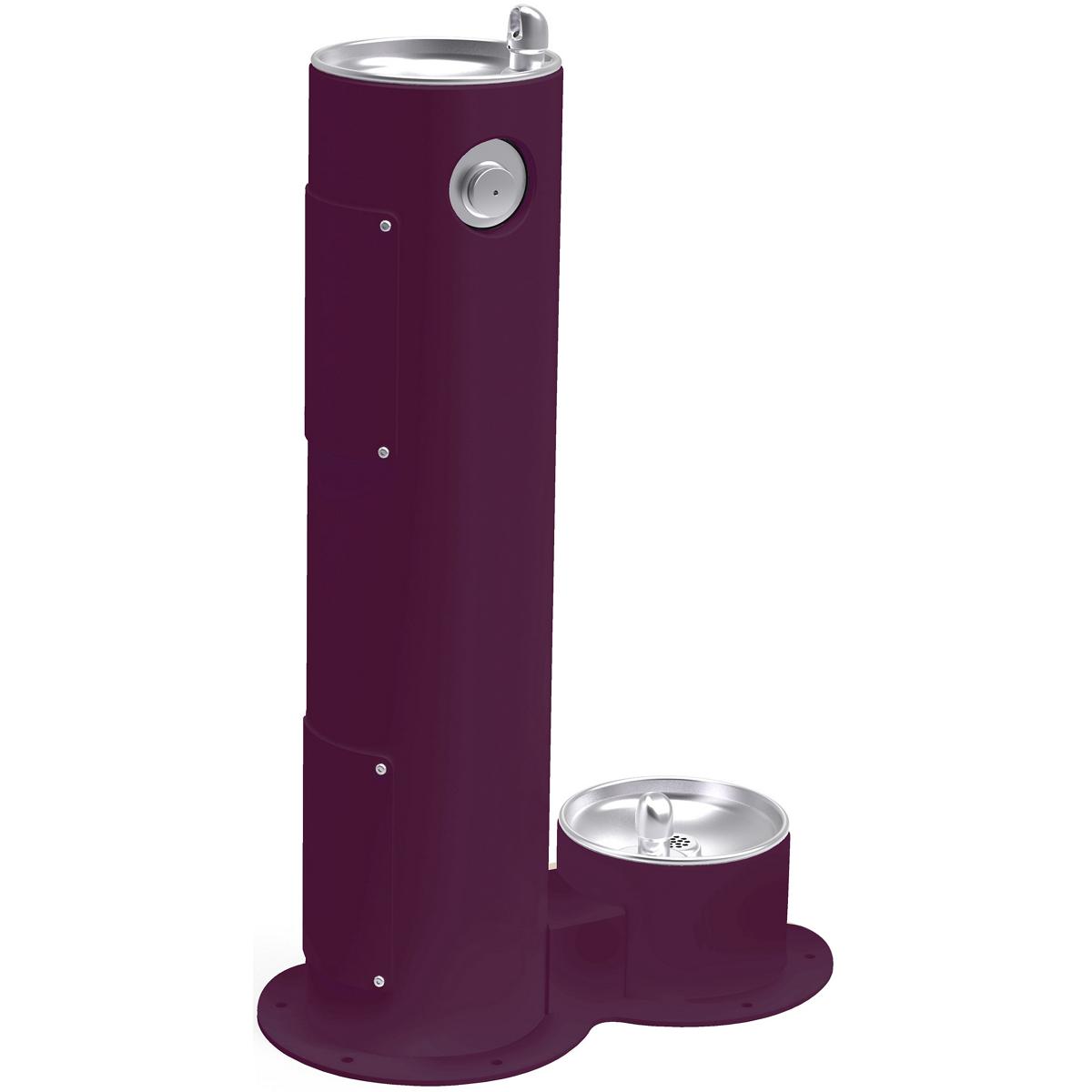 Elkay Outdoor Fountain Pedestal with Pet Station, Non-Filtered, Non-Refrigerated, Freeze Resistant, Purple