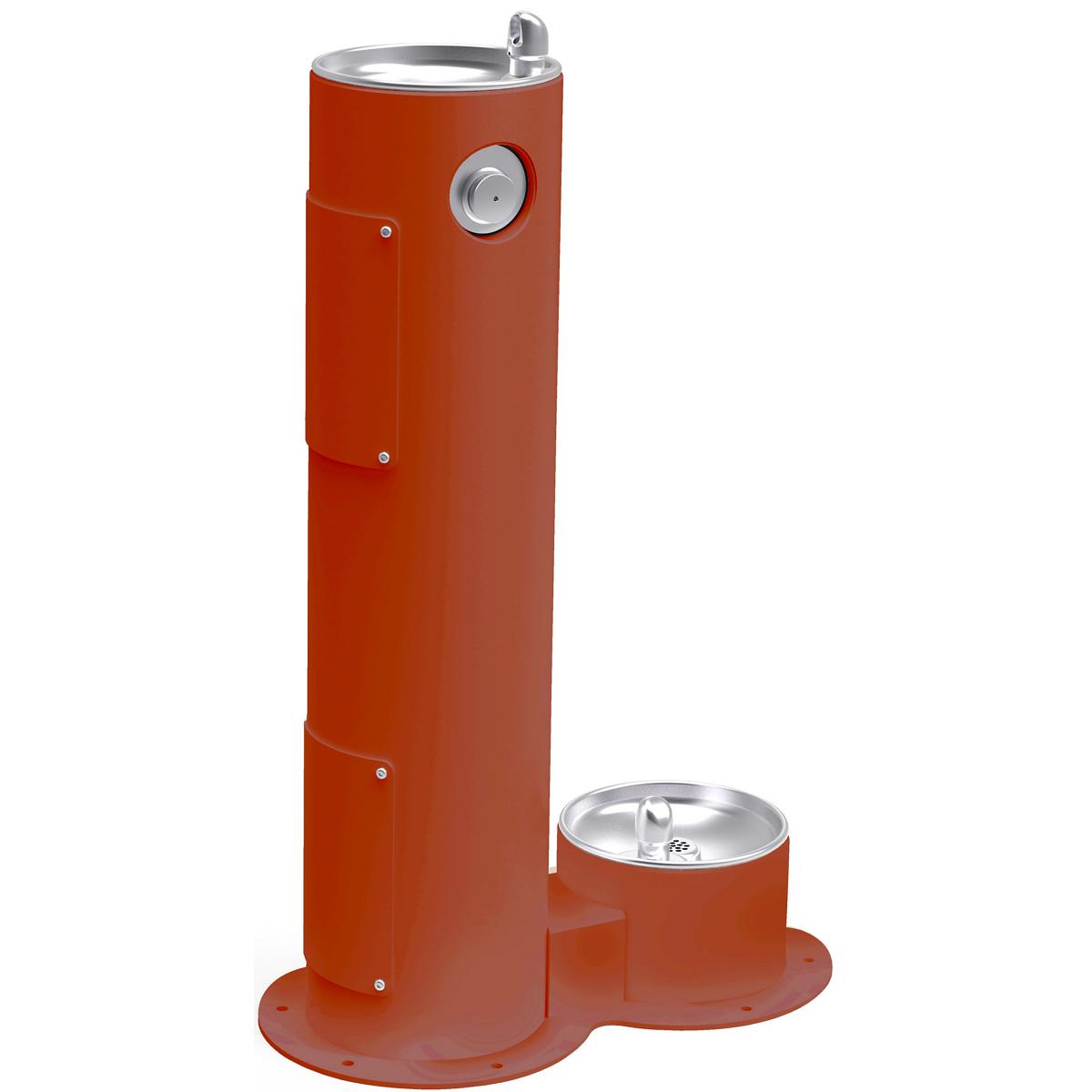 Elkay Outdoor Fountain Pedestal with Pet Station, Non-Filtered, Non-Refrigerated, Freeze Resistant, Terracotta