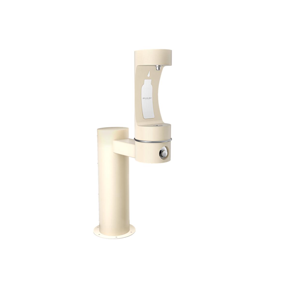 Elkay Outdoor ezH2O Bottle Filling Station Single Pedestal, Non-Filtered, Non-Refrigerated, Freeze Resistant, Beige