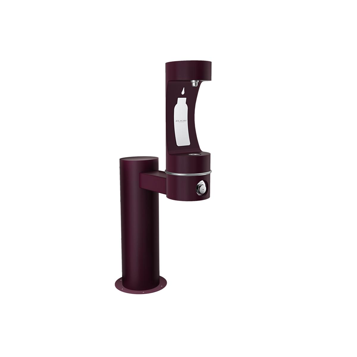 Elkay Outdoor ezH2O Bottle Filling Station - Single Pedestal, Non-Filtered, Freeze Resistant, Purple